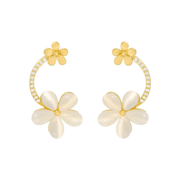 Geometric Alloy Artificial Gemstones Earrings