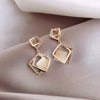 Geometric Alloy Artificial Gemstones Earrings