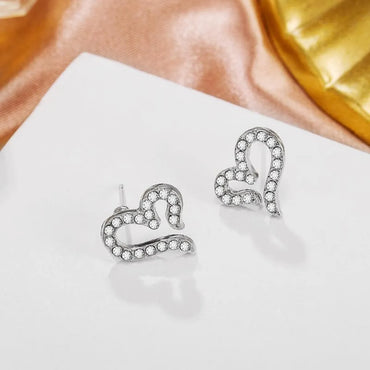 Heart Alloy No Inlaid Earrings Ear Studs