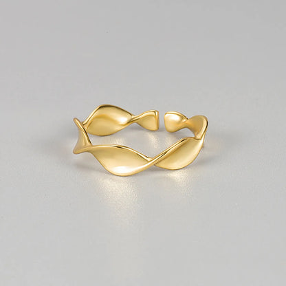 Simple Style Waves Sterling Silver Irregular Rings