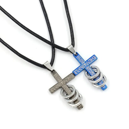 Korean  God Cross Titanium Steel Short Necklace Nhhm132329