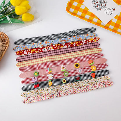 Korean Plaid Cloth  Headband