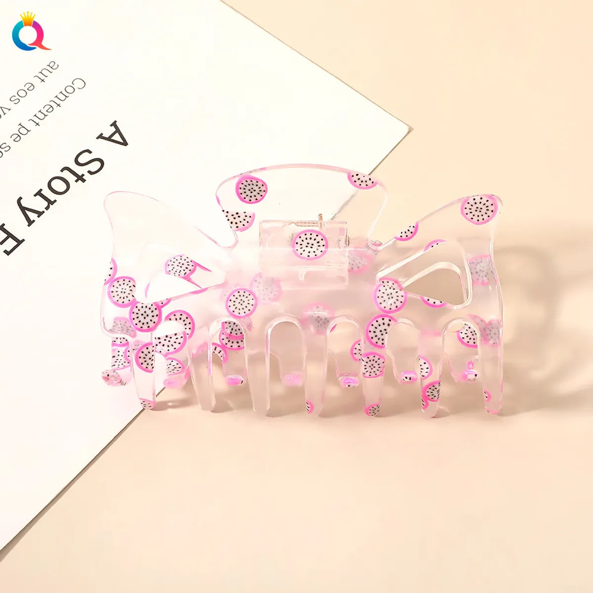 Qiyue Korean Style Summer Fresh Texture Plastic Hairpin Fruit Head Clip Cute Girl Heart Back Head Hair Claw Headdress