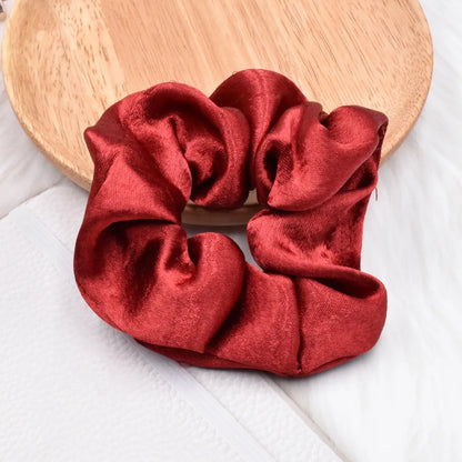 Korean Pure Color Mercerized Satin Hair Ring Handmade Cloth Ponytail Hair Rope Wholesale Nihaojewelry