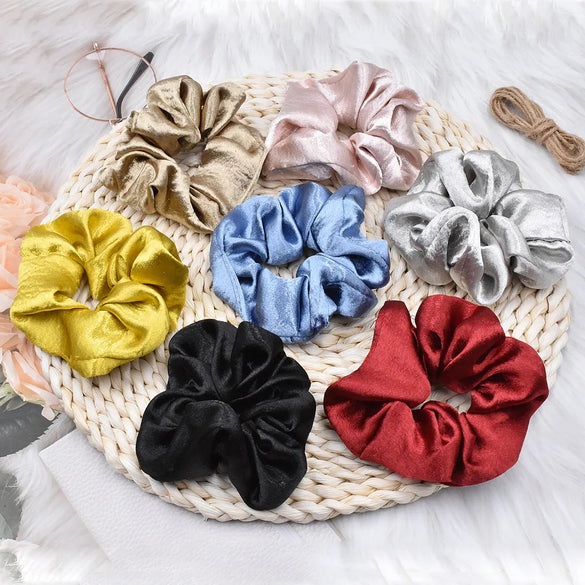 Korean Pure Color Mercerized Satin Hair Ring Handmade Cloth Ponytail Hair Rope Wholesale Gooddiy