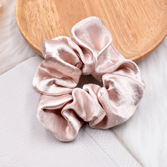 Korean Pure Color Mercerized Satin Hair Ring Handmade Cloth Ponytail Hair Rope Wholesale Gooddiy