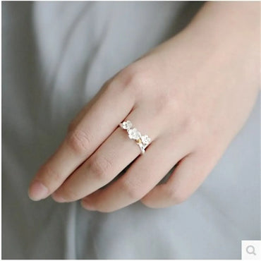 Korean S925 Sterling Silver Plum Blossom Ring