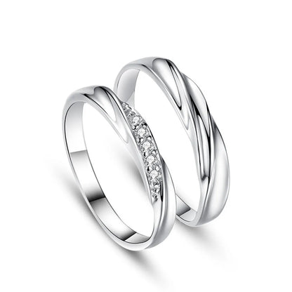 Korean Silver Plated Couple Copper Rings Wholesale