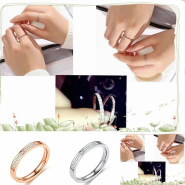 Korean Simple Fashion Diamond Stainless Steel Ring Wholesale Gooddiy