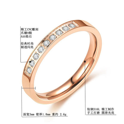 Korean Simple Fashion Diamond Stainless Steel Ring Wholesale Gooddiy