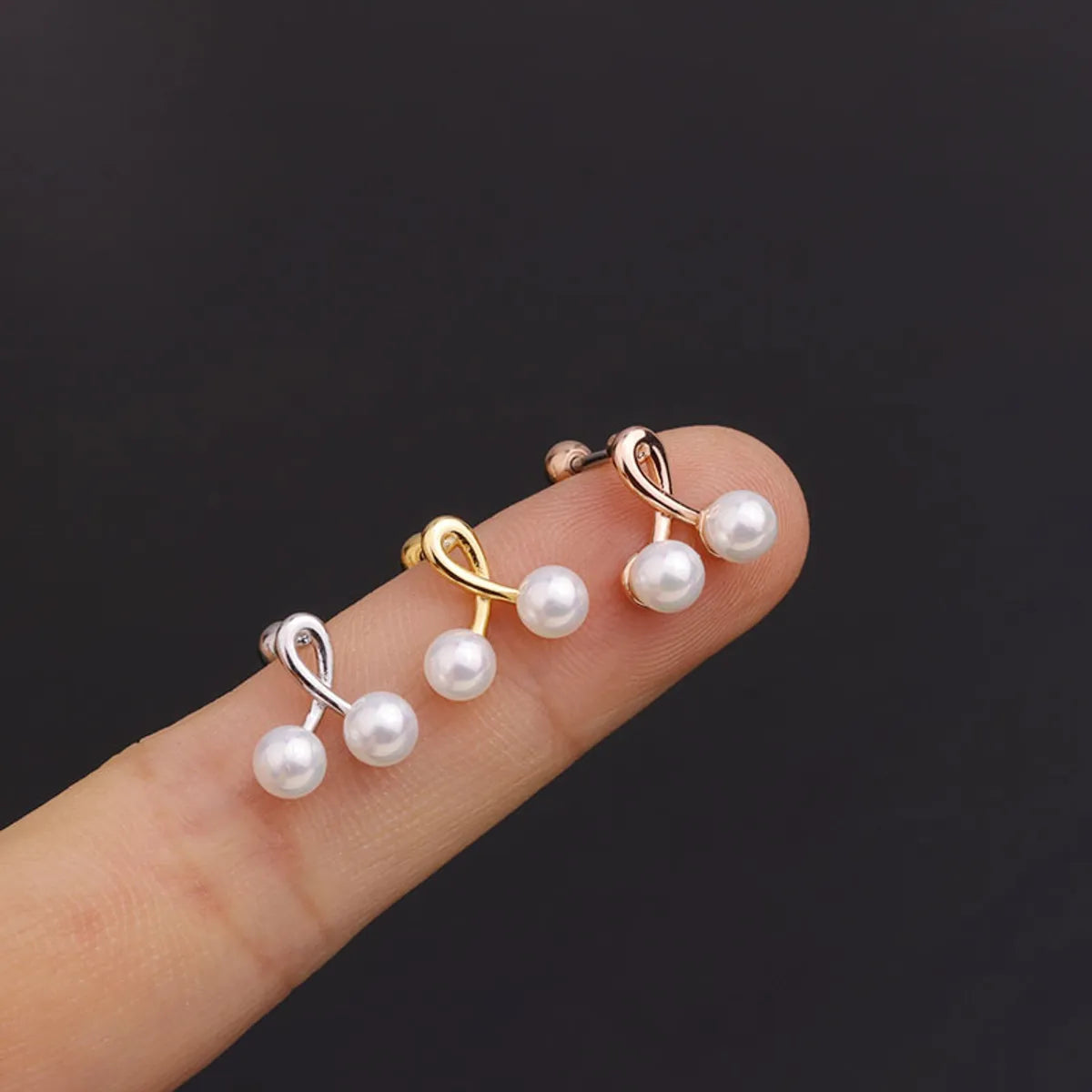 Korean Simple Fashion Inlaid Pearl Earrings