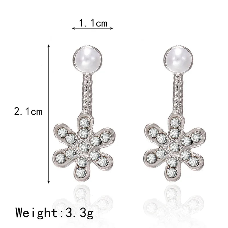 Geometric Plating Alloy Artificial Gemstones Earrings