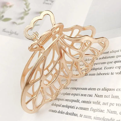 Korean Simple Large Metal Butterfly Hairpin Female New Fashion Adult Hair Clip Headwear Wholesale