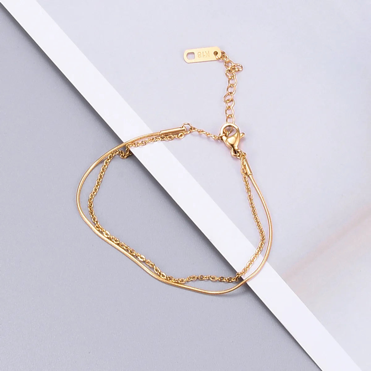 Wholesale Jewelry Heart 304 Stainless Steel Titanium Steel No Inlaid 18K Gold Plated Plating Anklet