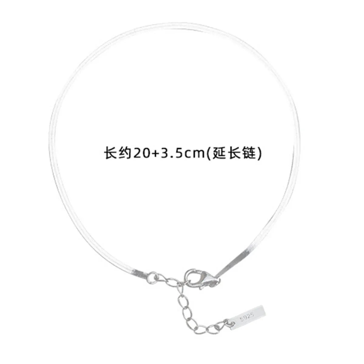 Korean Snake Bone 925 Silver Chain Anklet