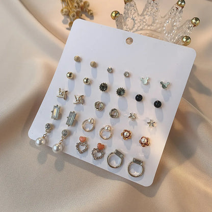 Korean Stud Earrings Set New Earrings Temperament Fashion Earrings Retro Combination Earrings  Wholesale Gooddiy