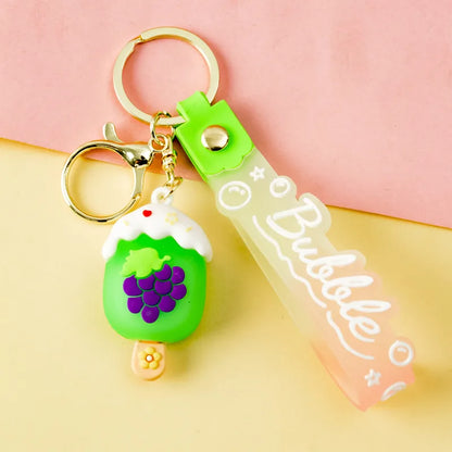 Korean Style Animal Fruit Pvc Unisex Bag Pendant Keychain