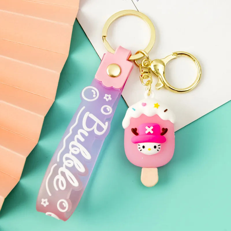 Korean Style Animal Fruit Pvc Unisex Bag Pendant Keychain