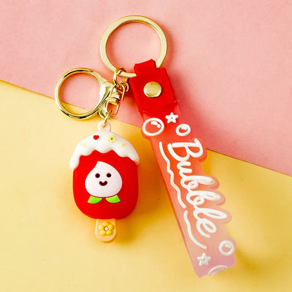 Korean Style Animal Fruit Pvc Unisex Bag Pendant Keychain