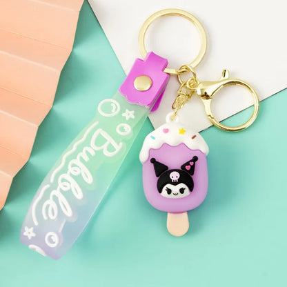 Korean Style Animal Fruit Pvc Unisex Bag Pendant Keychain