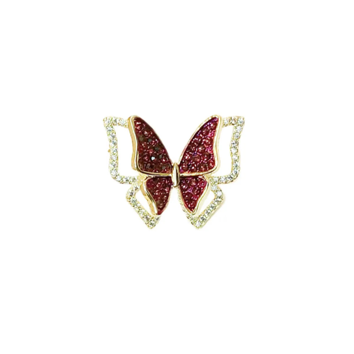 Korean Style Butterfly Copper Inlay Zircon Women'S Brooches