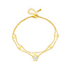 Korean Style Castle Titanium Steel Layered Plating 18k Gold Plated Women's Anklet