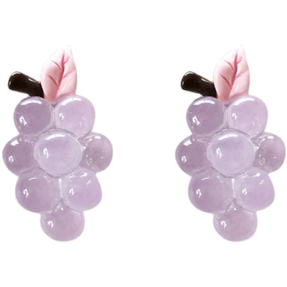 Korean Style Cute Purple Grape Earrings