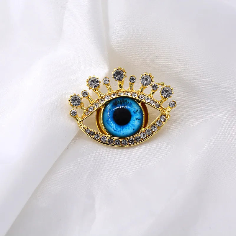 Korean Style Eye Alloy Plating Inlay Artificial Gemstones Women'S Brooches