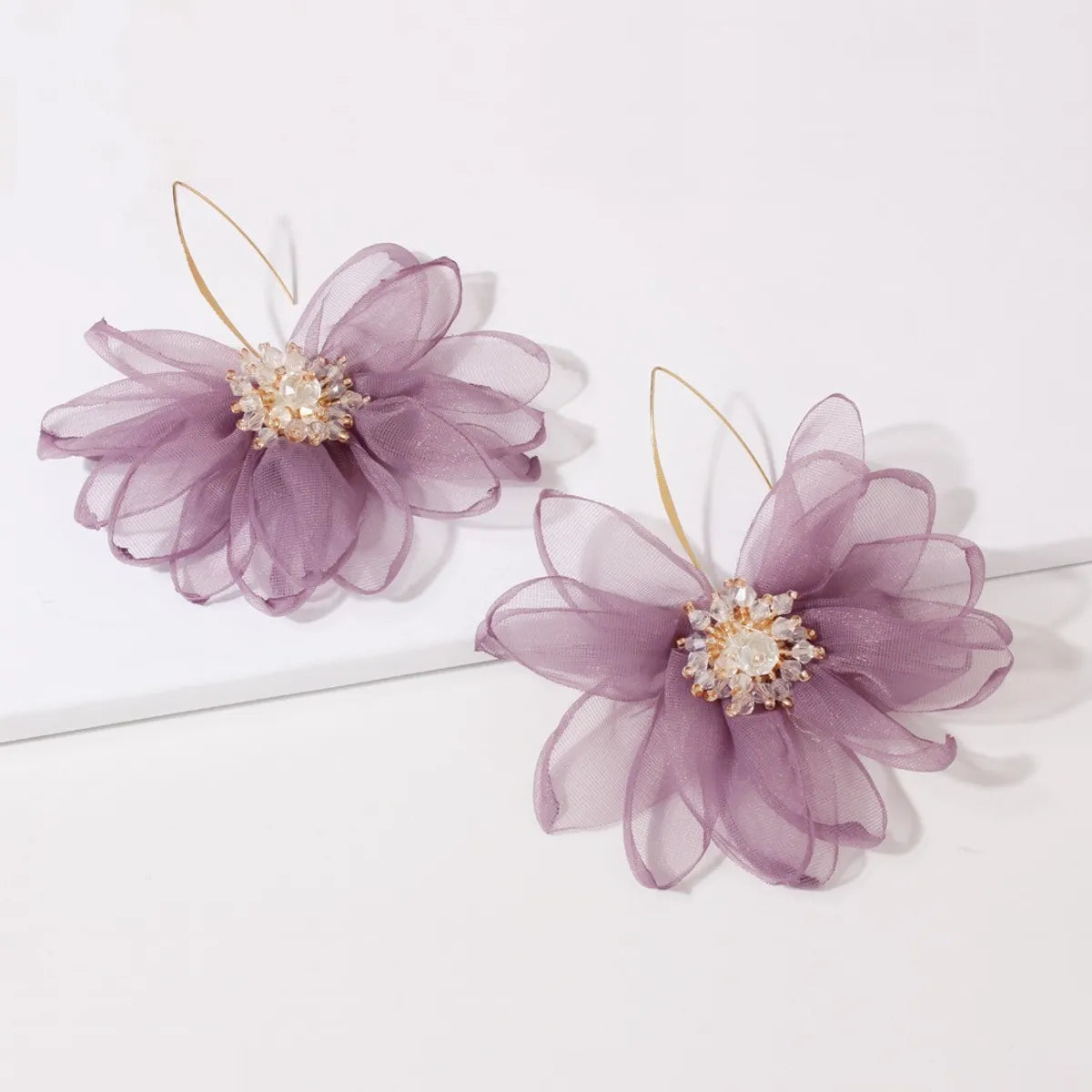 Korean Style Fabric Flower Pendant Earrings Wholesale Gooddiy