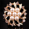 Korean Style Flower Alloy Plating Inlay Rhinestones Pearl Women'S Brooches