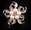 Korean Style Flower Alloy Plating Inlay Rhinestones Pearl Women'S Brooches