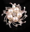 Korean Style Flower Alloy Plating Inlay Rhinestones Pearl Women'S Brooches