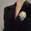 Korean Style Flower Pearl Copper Women'S Brooches