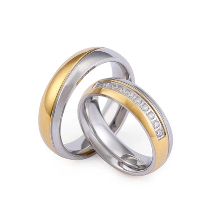 Korean Style Geometric Titanium Steel Rings