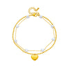 Korean Style Heart Shape Titanium Steel Plating 18k Gold Plated Women's Anklet