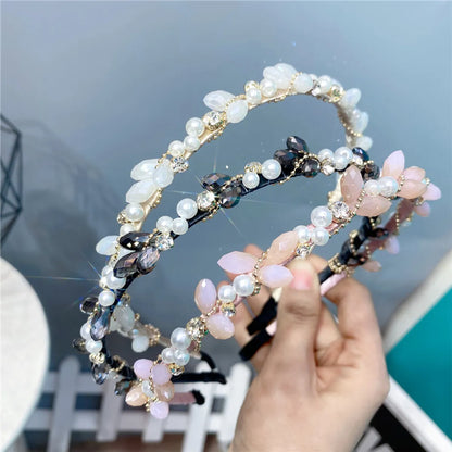 Korean Style Imitation Crystal Pearl Headband Wholesale