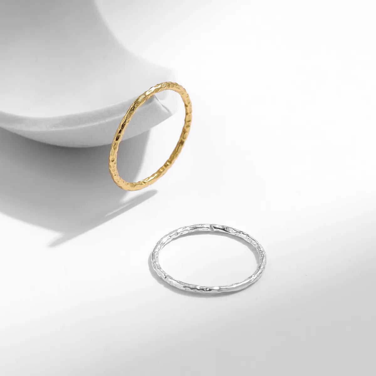 Ig Style Original Design Simple Style Solid Color Sterling Silver 18k Gold Plated Rhodium Plated Rings In Bulk