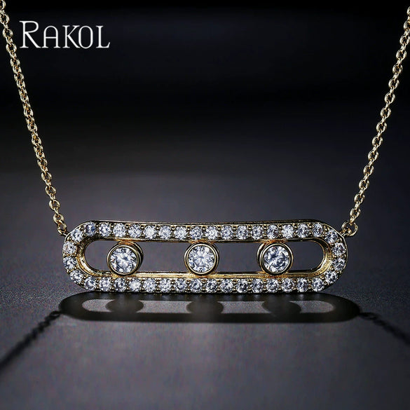 Korean Style Jewelry Wholesale Simple Fashion Microinlaid 3A Zircon Rotating Necklace Clavicle Chain Factory