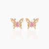 Sweet Insect Butterfly Brass Artificial Rhinestones Ear Studs