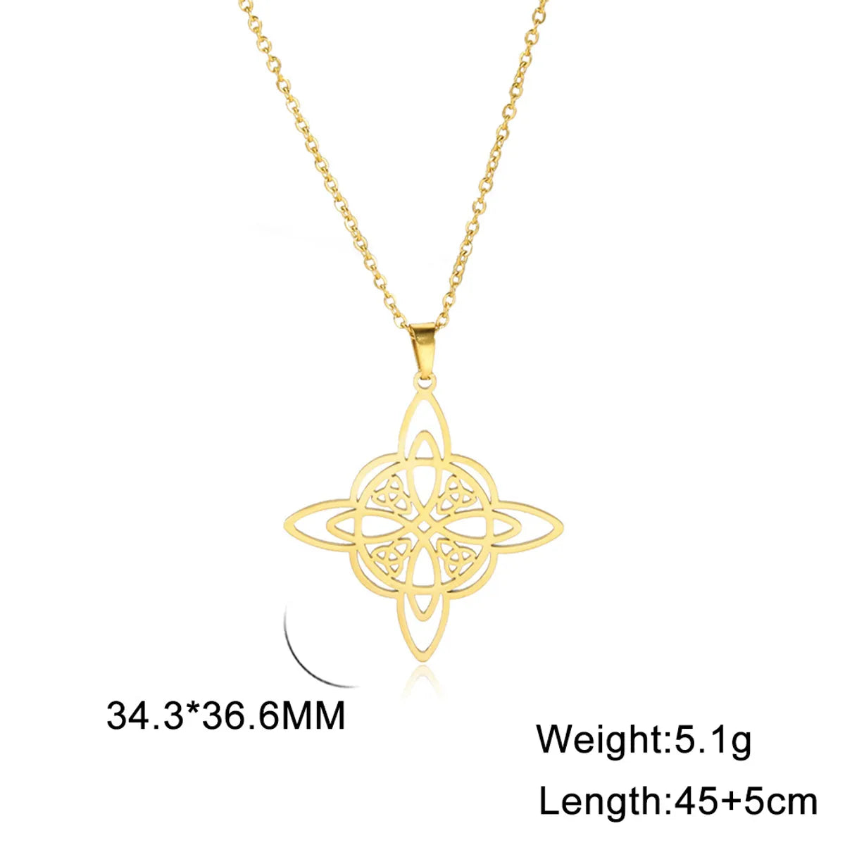 Korean Style One-piece Delivery Personalized Witch Double-layer Celtic Triangle Pendant 304 Stainless Steel Necklace