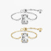 Korean Style Oval Sterling Silver Plating Inlay Zircon 14k Gold Plated Rhodium Plated Charm Ring