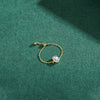 Korean Style Oval Sterling Silver Plating Inlay Zircon 14k Gold Plated Rhodium Plated Charm Ring