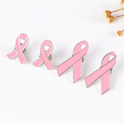 Korean Style Pink Ribbon Alloy Plating Women'S Brooches