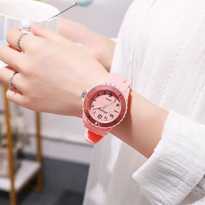 Korean Style Round Buckle Quartz Kids Watches