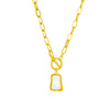 Korean Style Square Titanium Steel Toggle Plating 18k Gold Plated Necklace