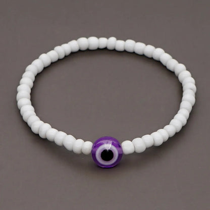 Korean Style White Glass Beads Glass Eye Bracelet Wholesale