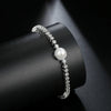 Korean Style Women's Copper Bracelet With Pearl Shell Beads And Zircon Geometric Design Fashion Simple All Match Jewelry