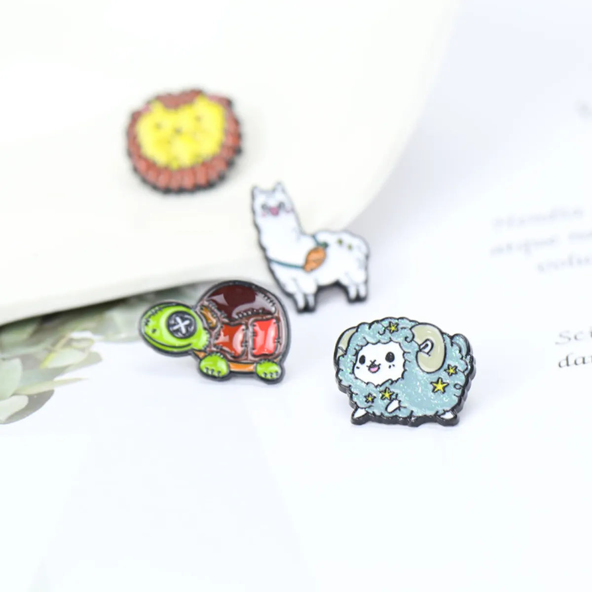 Korean Version Cartoon Funny Alpaca Turtle Lamb Dripping Oil Brooch