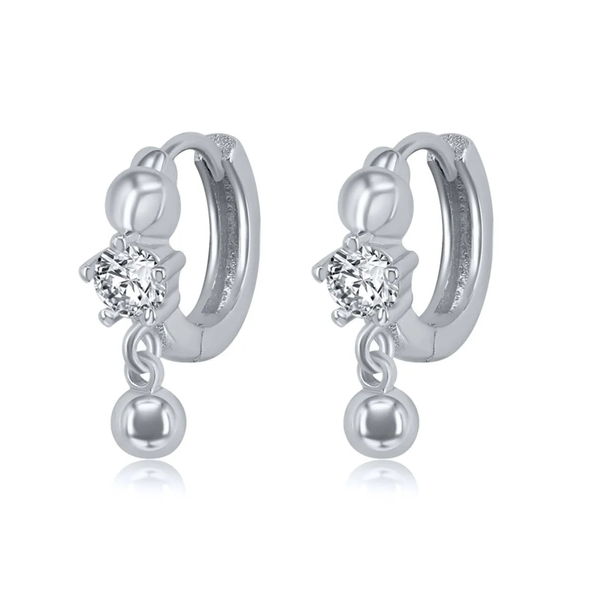 Korean Version Diamond Earrings Round Bead Pendant Earrings