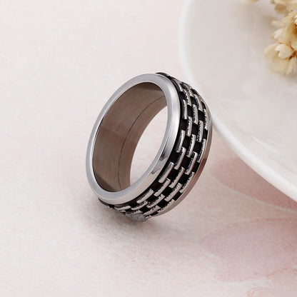 Korean Version Of 316 Stainless Steel Drip Oil Ring Black Design Couple Ring Men And Women Ring Wholesale